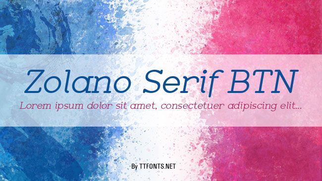Zolano Serif BTN example