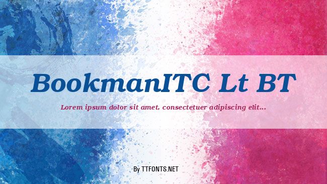 BookmanITC Lt BT example