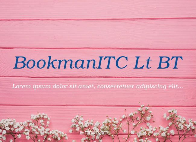 BookmanITC Lt BT example