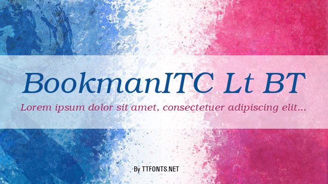 BookmanITC Lt BT example