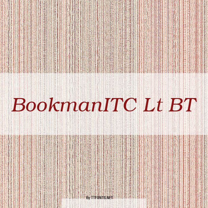 BookmanITC Lt BT example