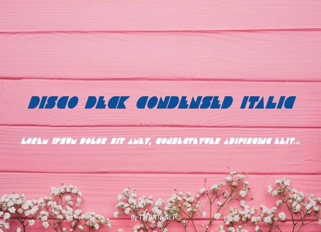 Disco Deck Condensed Italic example
