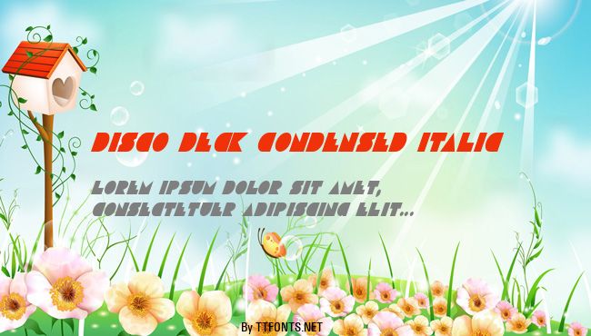 Disco Deck Condensed Italic example