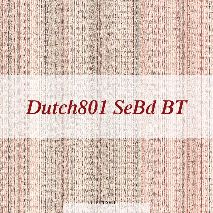 Dutch801 SeBd BT example