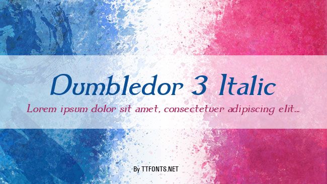 Dumbledor 3 Italic example