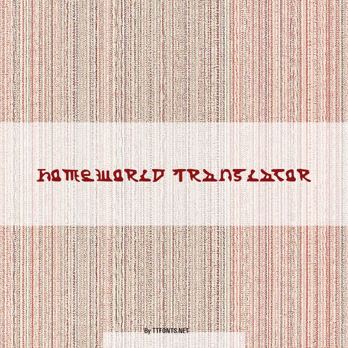 Homeworld Translator example