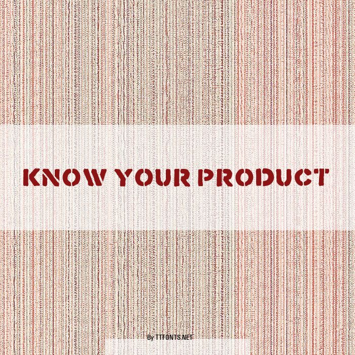 Know Your Product example