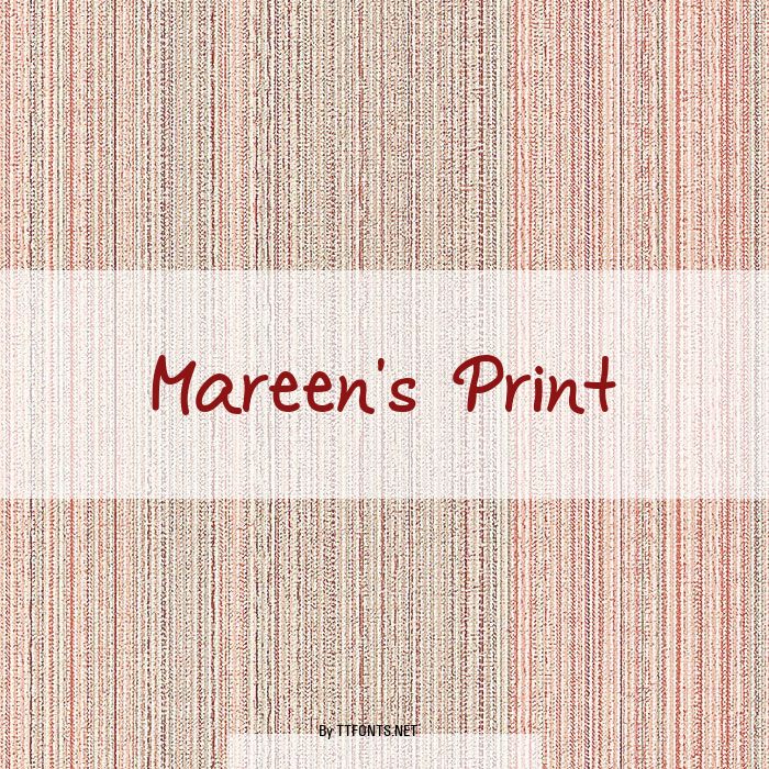 Mareen's Print example