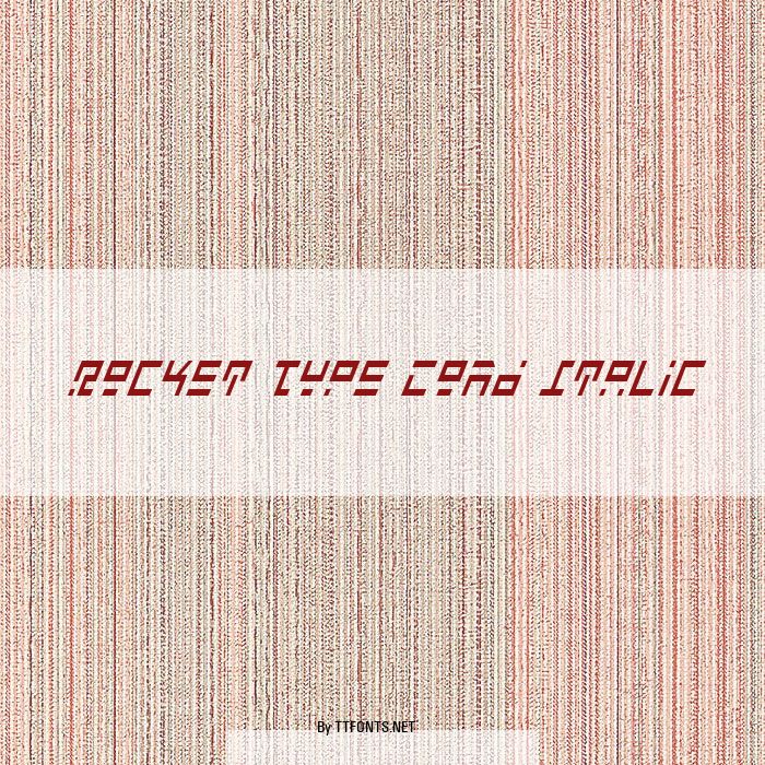 Rocket Type Cond Italic example