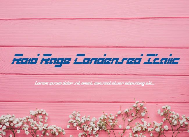 Roid Rage Condensed Italic example