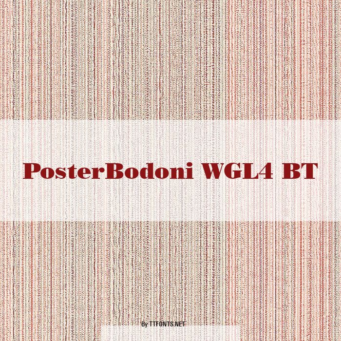 PosterBodoni WGL4 BT example
