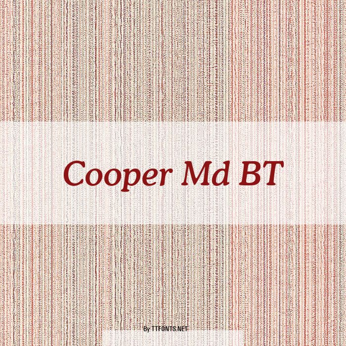 Cooper Md BT example