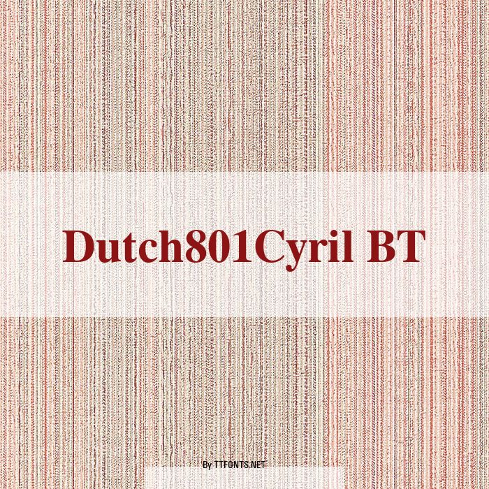 Dutch801Cyril BT example