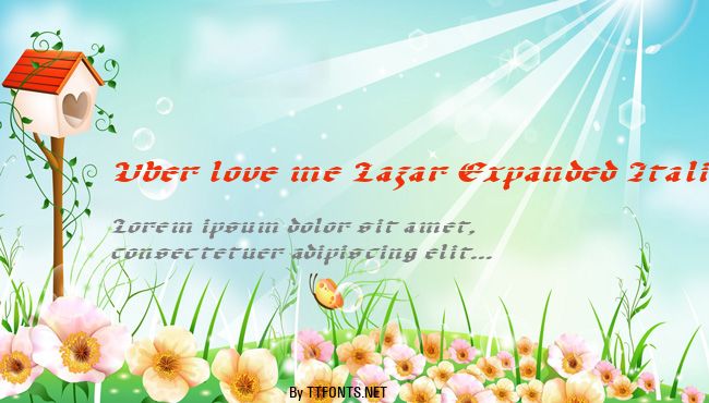 Uber love me Lazar Expanded Italic example