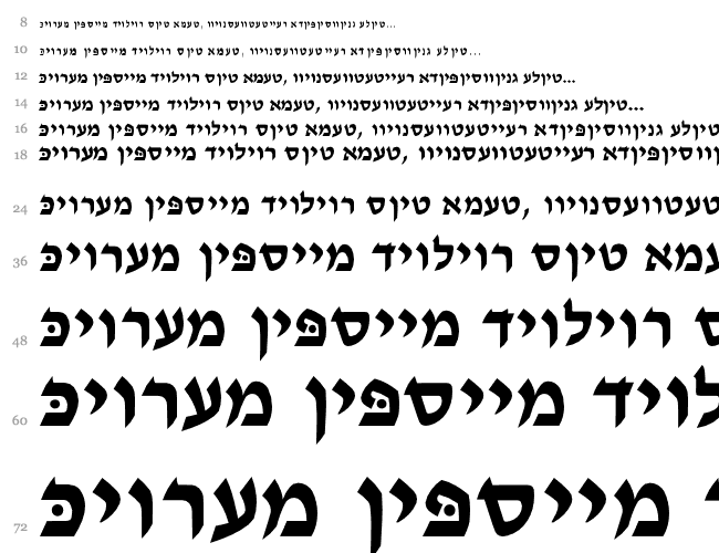 Ain Yiddishe Font-Modern Cascade 