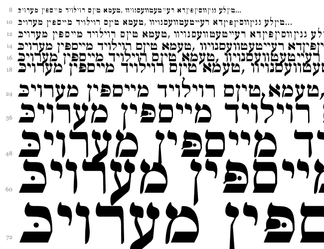 Ain Yiddishe Font-Traditional Cascata 