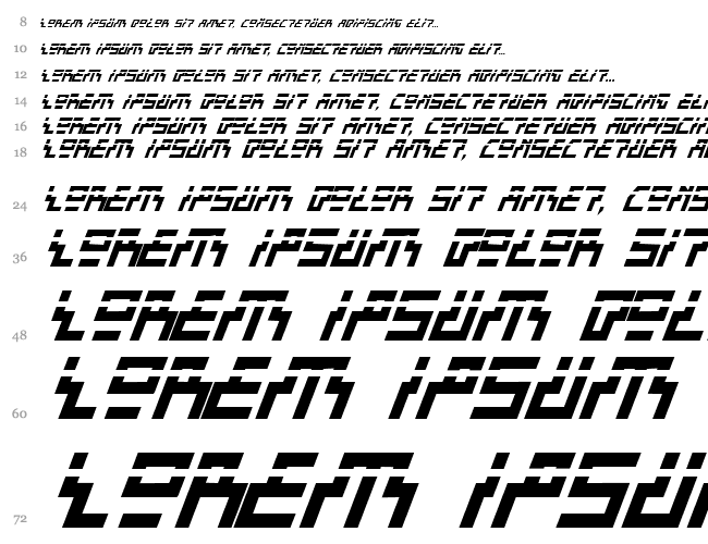 Beam Rider Bold Italic Laser Cascata 