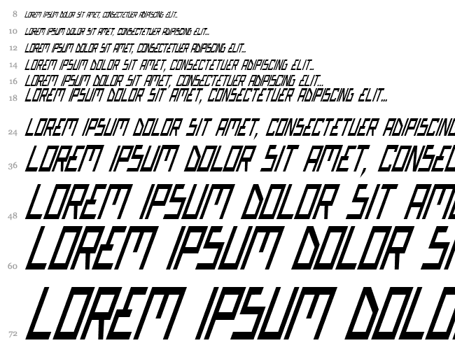 Bionic Type Cond Italic Wasserfall 