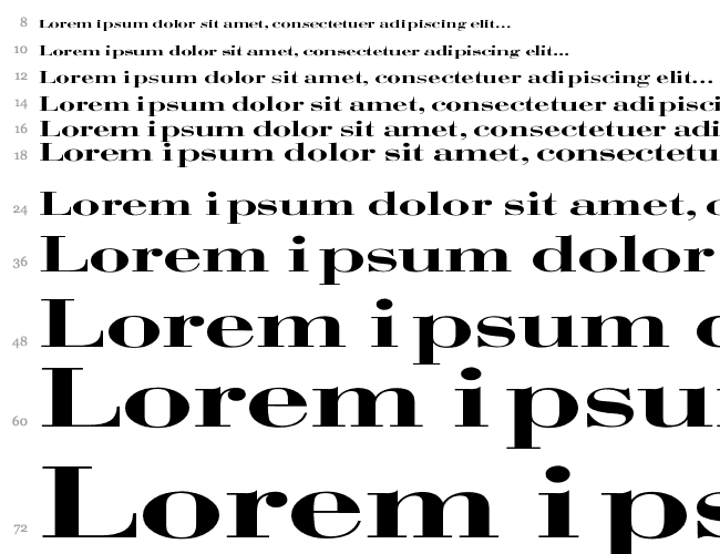 Bodoni Extended Waterfall 