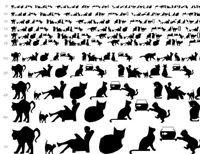 Cat Silhouettes Cascade 