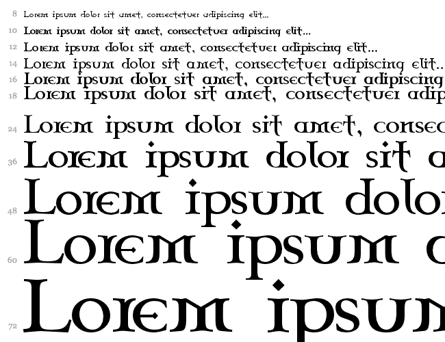 Celtic Garamond the 2nd Cascade 