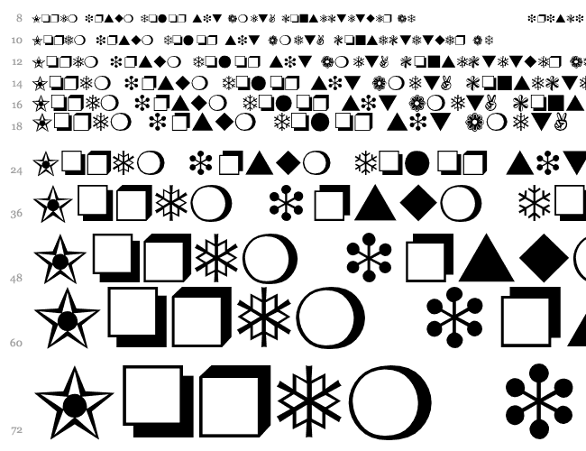 dingbats-Thin Cascade 