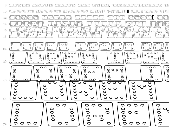 Domino flad kursiv omrids Cascata 