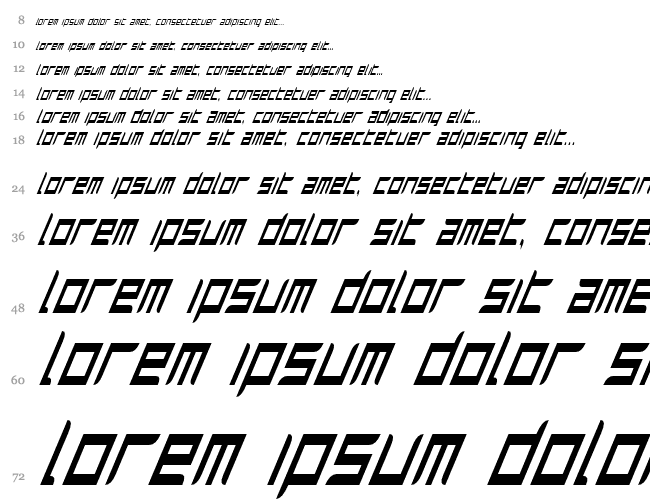 Harrier Condensed Italic Waterfall 