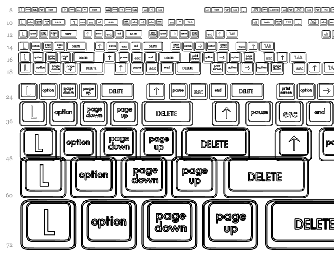 Keyboard KeysHo Hollow Cascata 