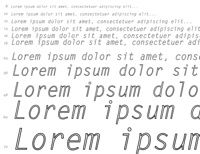 LetterGothic-Italic Hollow Wasserfall 