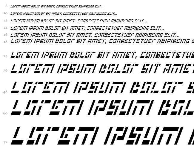 Missile Man Italic Cond Waterfall 