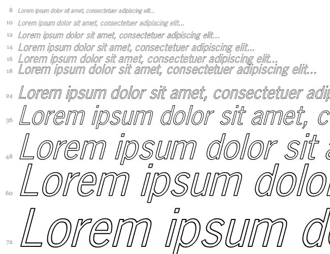 NewsGothic Hollow Italic Cascata 