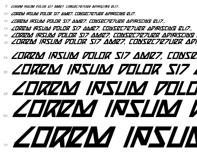 Nick Turbo Bold Italic Cascade 