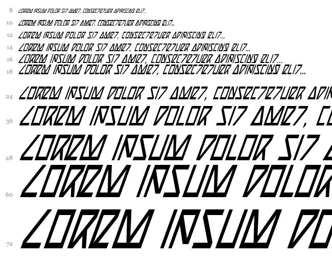 Nick Turbo Condensed Italic Waterfall 