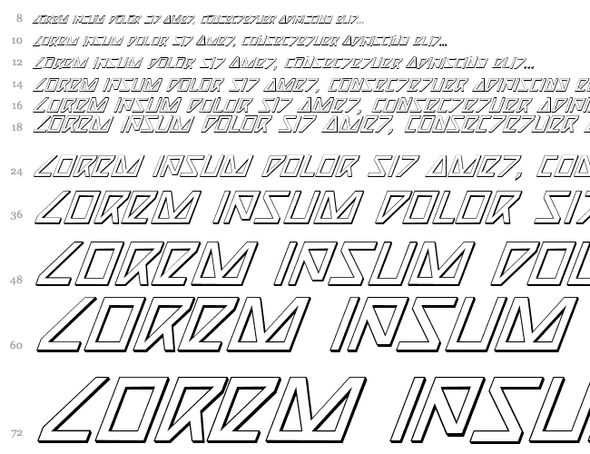 Nick Turbo  Italic 3D Cascade 