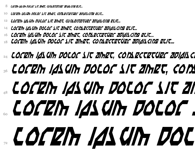 Nostromo Condensed Italic Водопад 