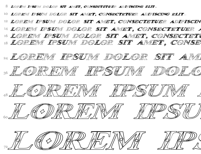 Occoluchi Italic Outline Cascata 