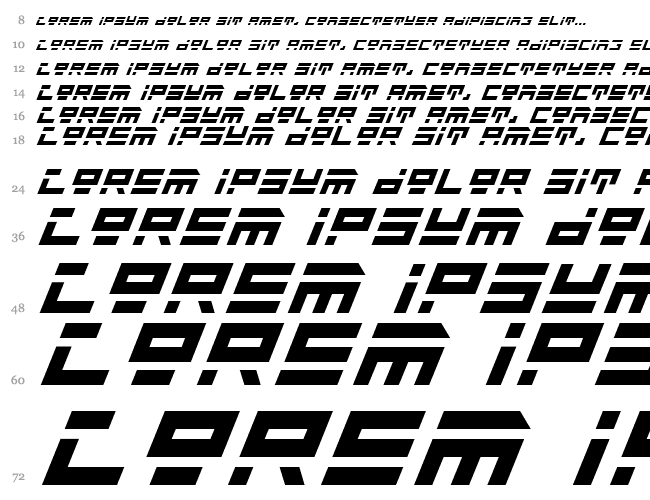 Rocket Type Bold Italic Cascade 