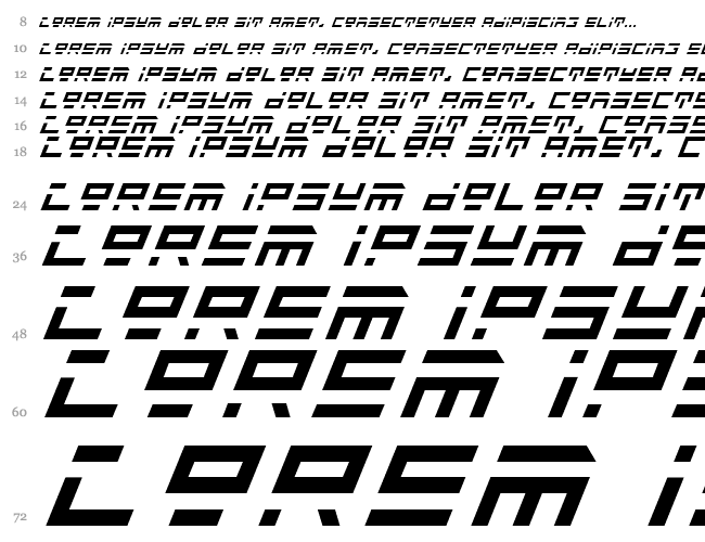 Rocket Type Italic Cascade 