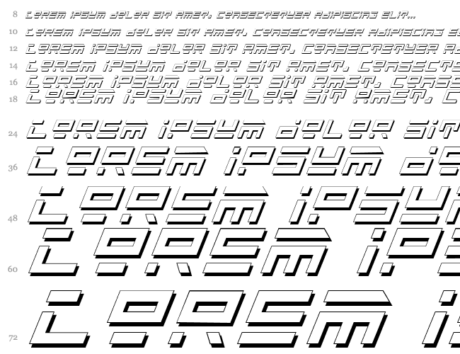 Rocket Type Shadow Italic Wasserfall 