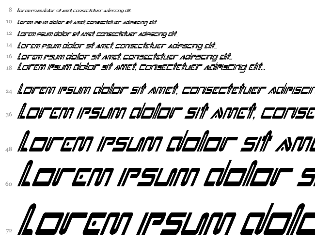 Xephyr Condensed Italic Wasserfall 