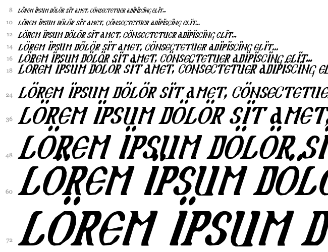 Holy Empire Condensed Italic Waterfall 