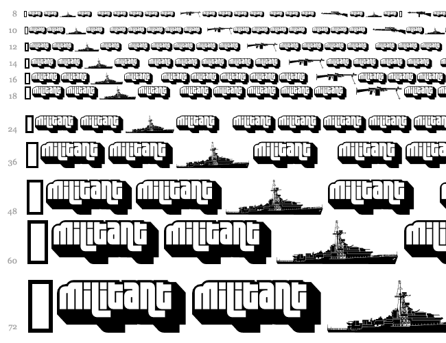 Military dingbats (demo) Cascata 