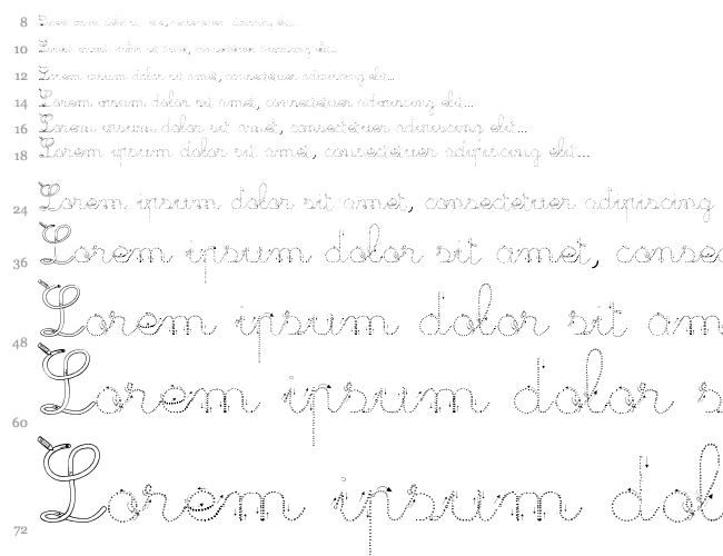 Maternellecolor trace cursive Cascade 