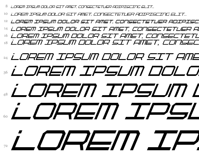 QuickTech Condensed Italic Wasserfall 