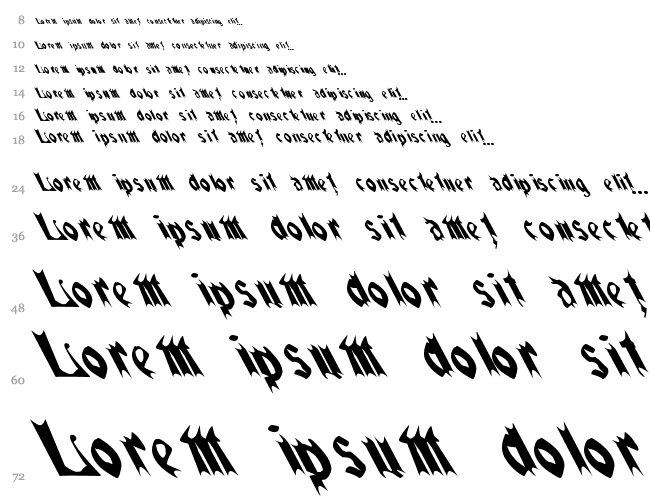 QuaelGothicLeftyCondensed Водопад 