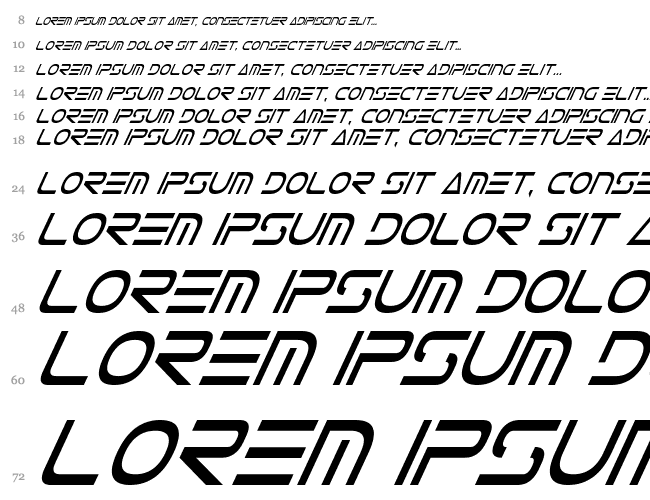 Tele-Marines Condensed Italic Waterfall 