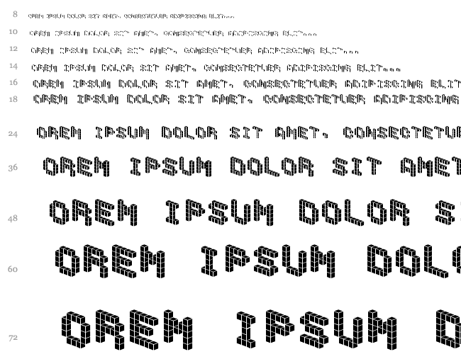 DemonCubicBlockFont Tile Водопад 