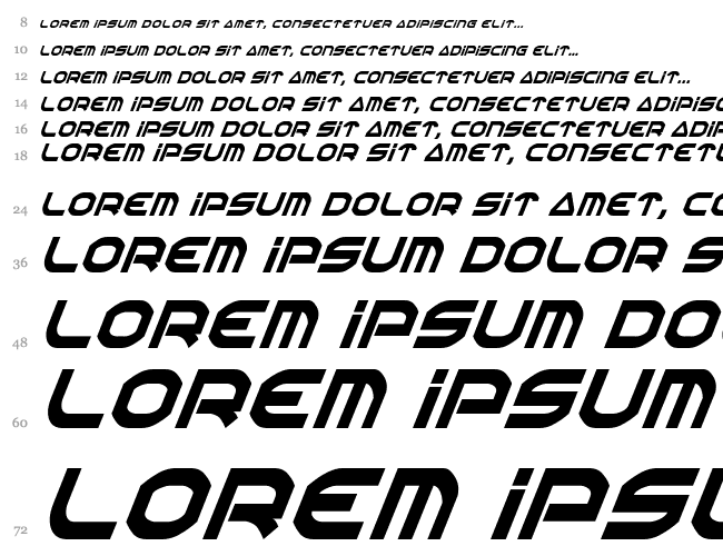 Oberon Condensed Italic Водопад 